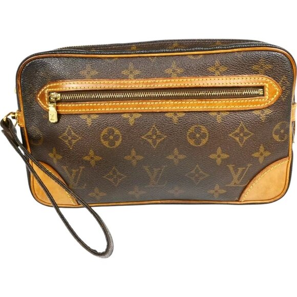 Louis Vuitton Handbags - 410281BT (L4) Louis Vuitton Clutch Bag Dragonne GM Brown Monogram
